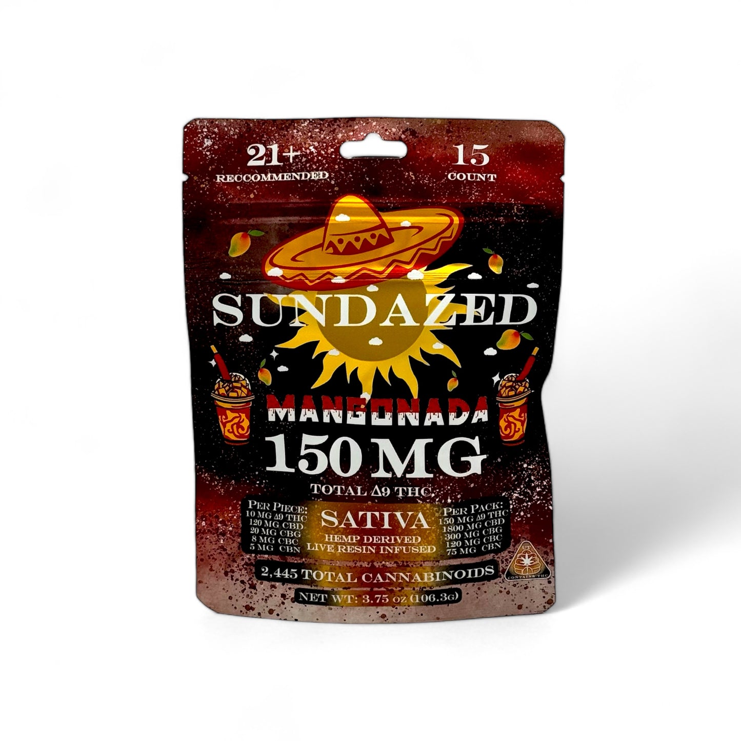 Sun Dazed Delta 9 THC Gummies 150MG - 15 Count