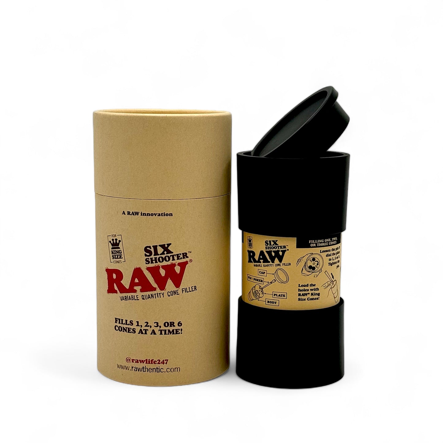 Raw Cone Filler Six Shooter King Size - Pack of 1