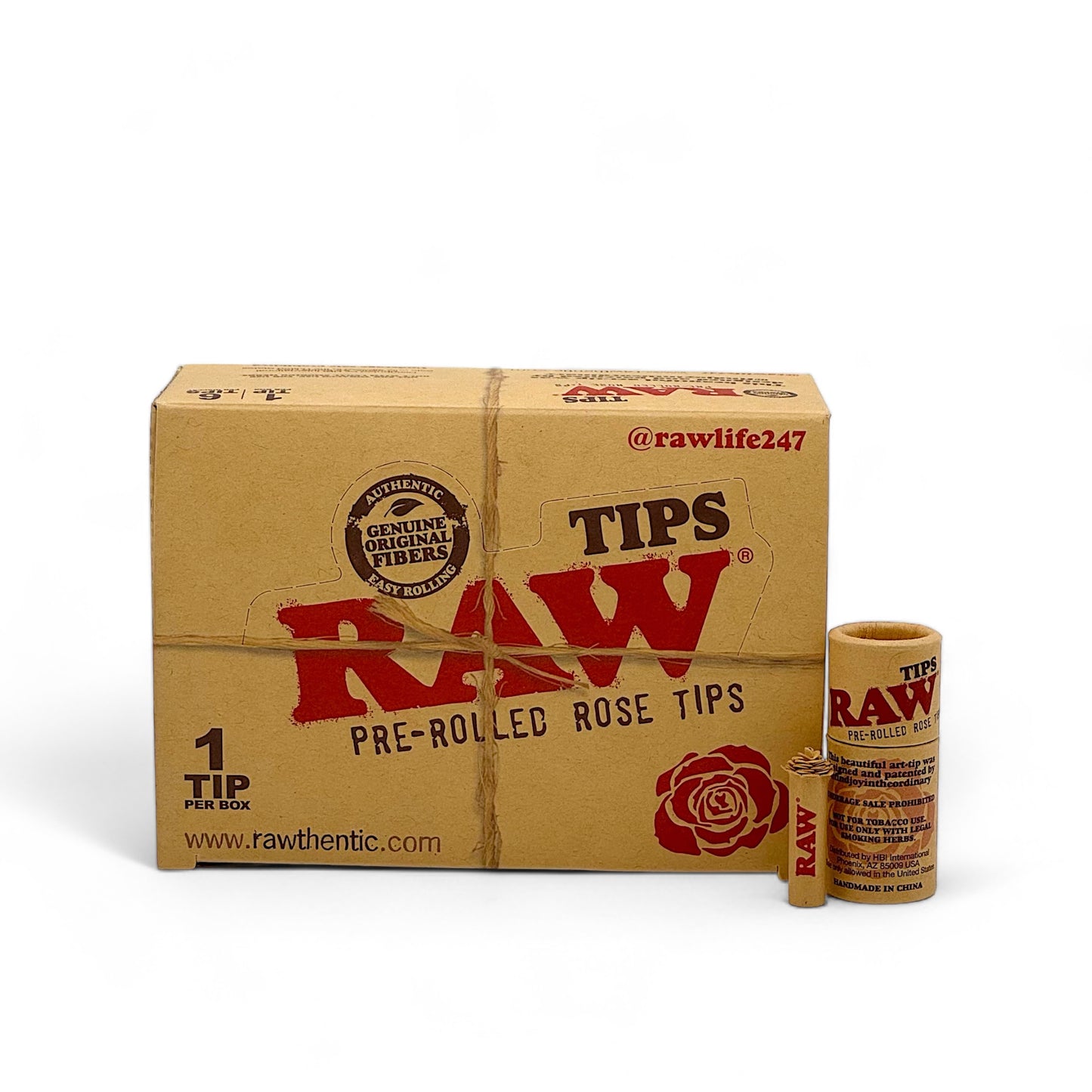 Raw Pre-Rolled Rose Tips - Pack of 6, 1 Tip/Pack