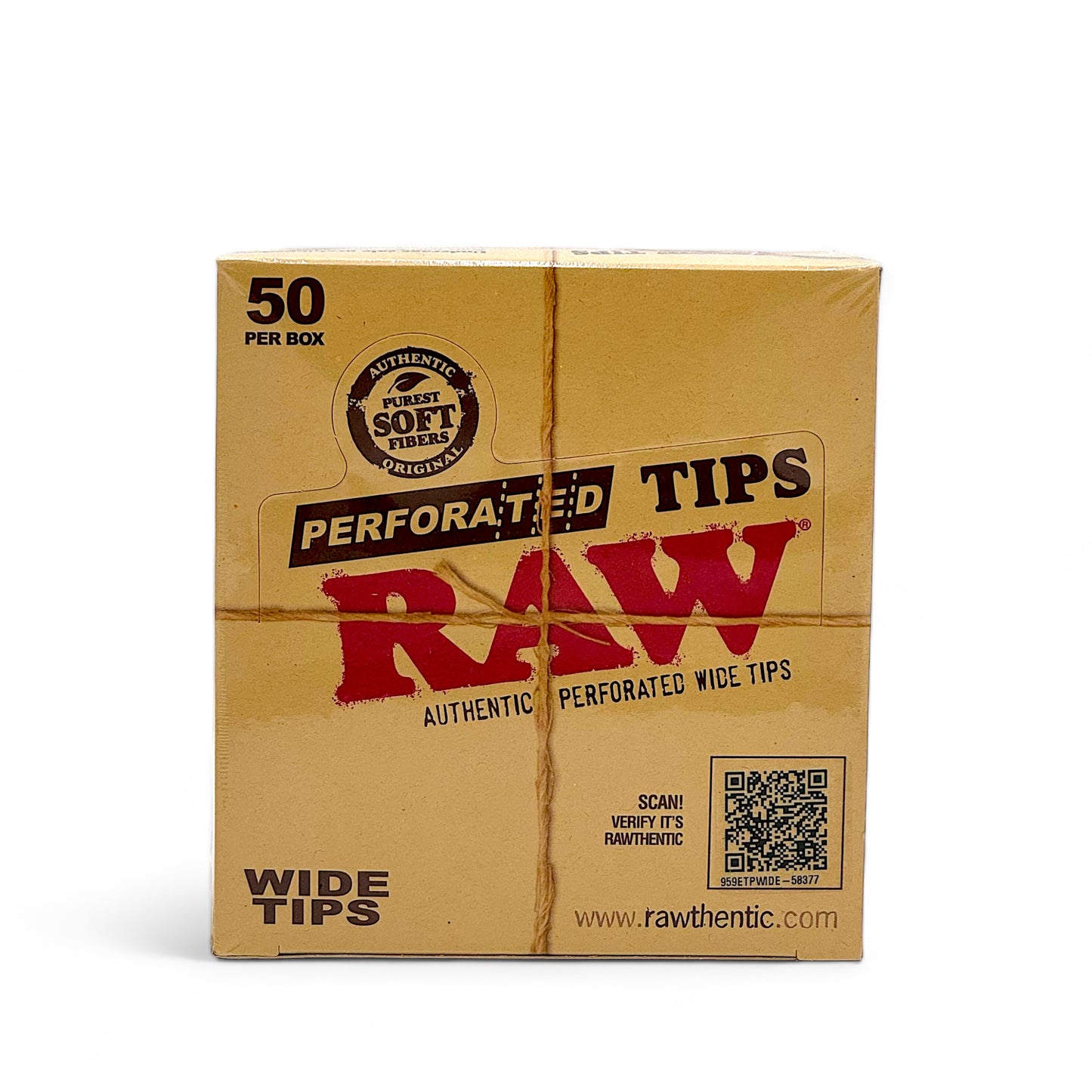 Raw Tips Wide Perforated - Pack of 50, 50 Tips/Pack