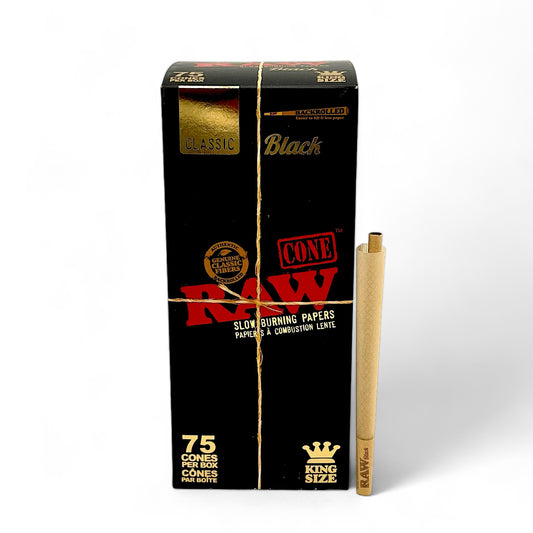 Raw Black Cones Classic King Size - Pack of 75