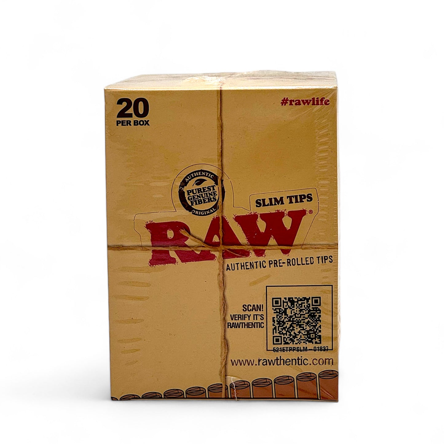 Raw Tips Slim Pre-Rolled Tips - Pack of 20, 21 Tips/Pack