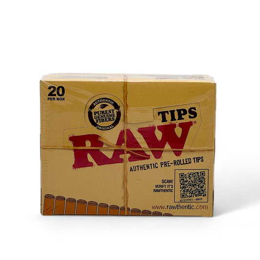 Raw Pre-Rolled Tips - Pack of 20, 21 Tips/Pack