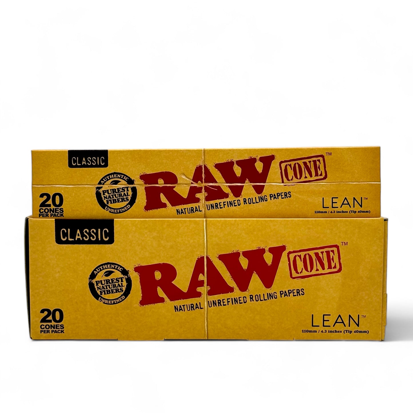 Raw Cones Classic Lean - Pack of 12, 20 Cones/Pack