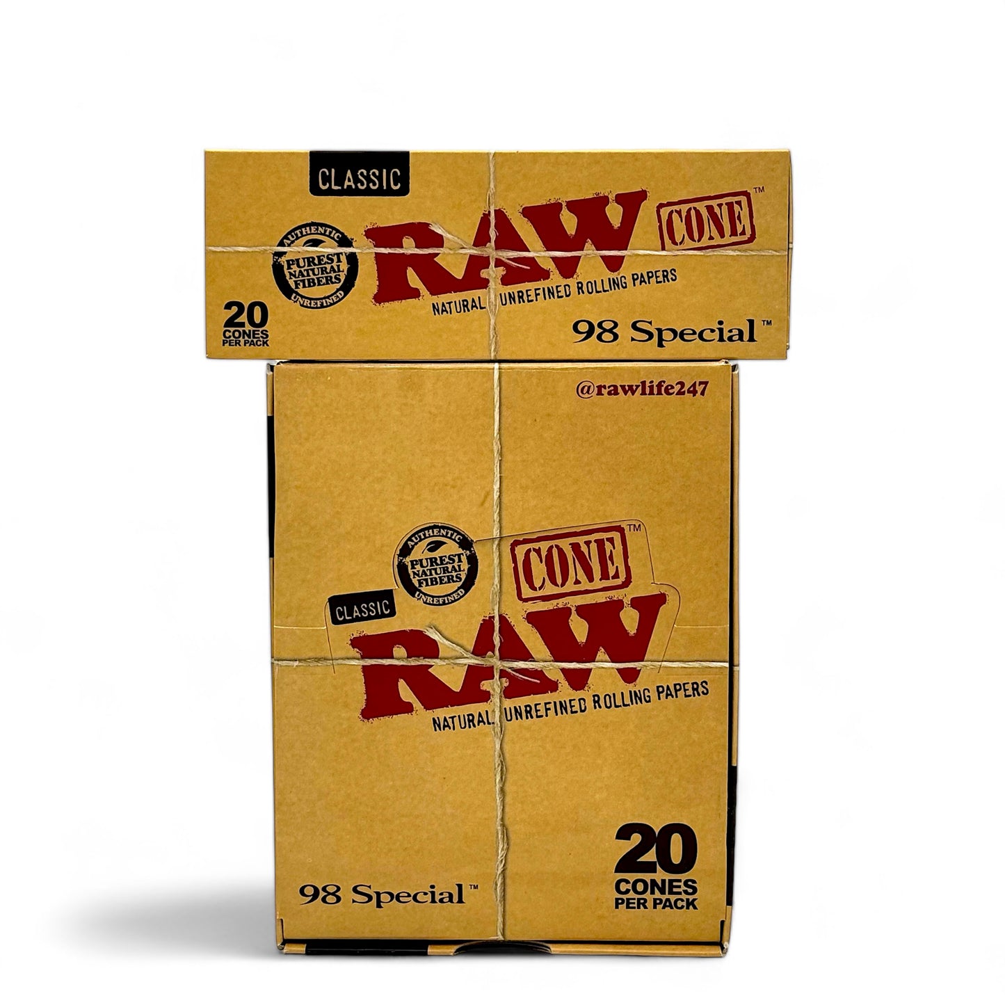 Raw Cones Classic 98 Special - Pack of 12, 20 Cones/Pack