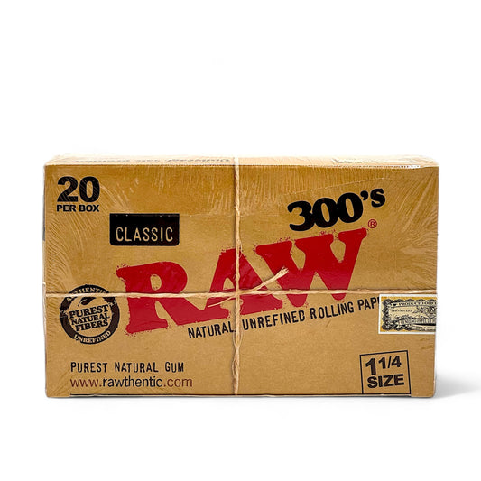 Raw 300's Classic 1 1/14 Size - Pack of 20, 300 Leaves/Pack