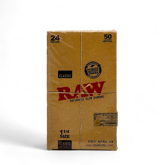 Raw Papers Classic 1 1/4 Size - Pack of 24, 50 Leaves/Pack