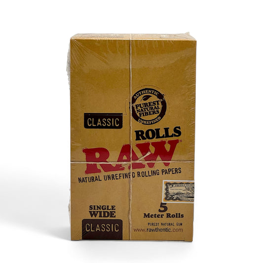 Raw Rolls Classic Single Wide - Pack of 24, 5 Meter Rolls