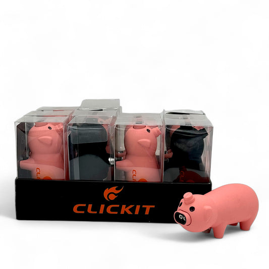 Click It Pig Double Torch Lighter - Pack of 12