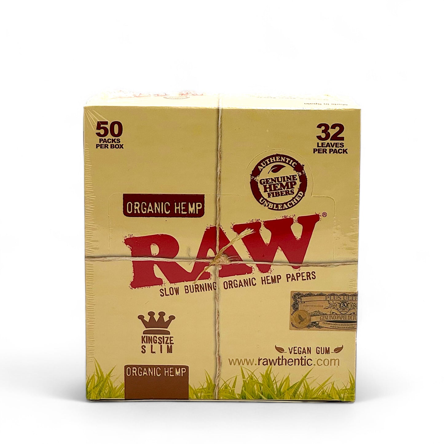 Raw Organic Hemp King Size Slim Papers - Pack of 50, 32ct/pack