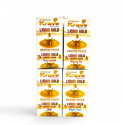 Krave Liquid Gold Kratom Pouch 10MG - Pack of 10