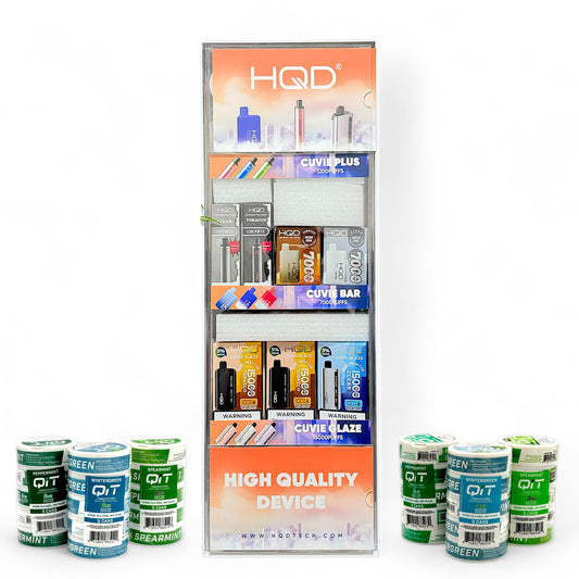 HQD Non-Flavored Display with 37pcs + 6 QIT Pouches